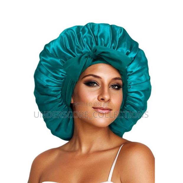 Ladies Pink and Emerald Green Bonnet With Bow - thumbnail 2