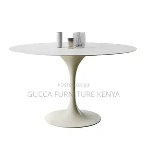 Dining Tables:Marble White Circular Tulip Dining Home Table