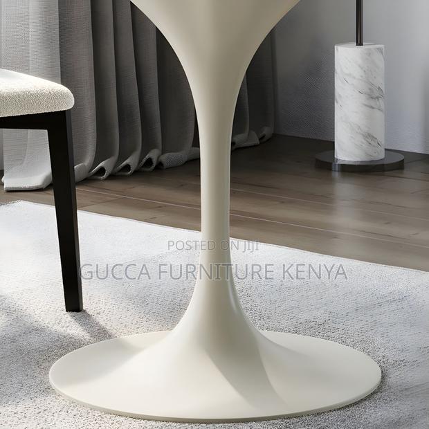 Dining Tables:Marble White Circular Tulip Dining Home Table - thumbnail 4