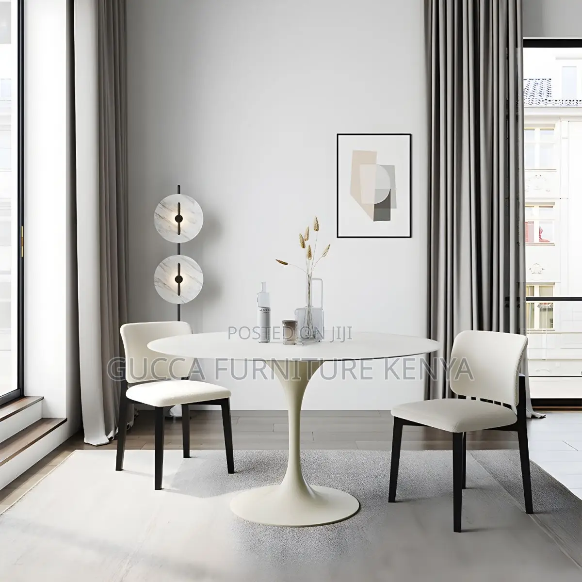 Dining Tables:Marble White Circular Tulip Dining Home Table