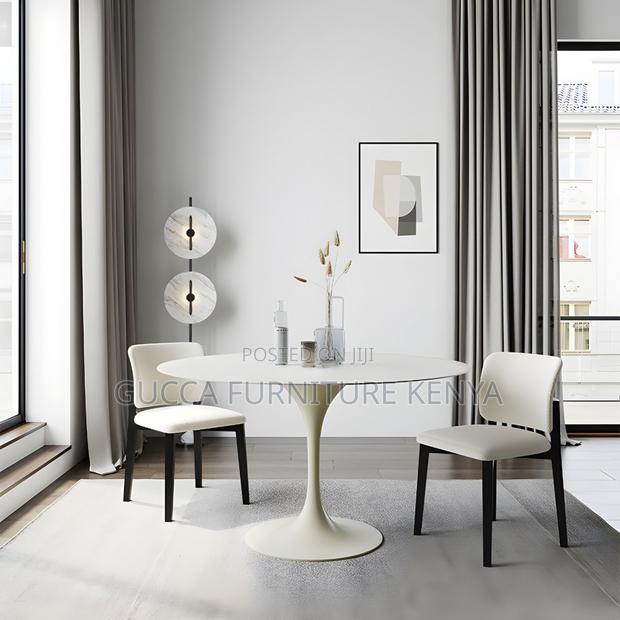 Dining Tables:Marble White Circular Tulip Dining Home Table - thumbnail 5