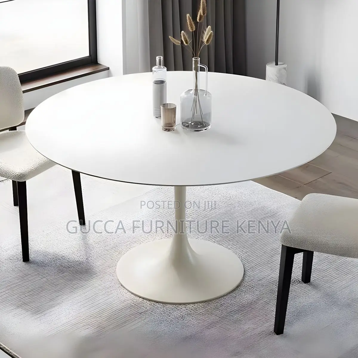 Dining Tables:Marble White Circular Tulip Dining Home Table