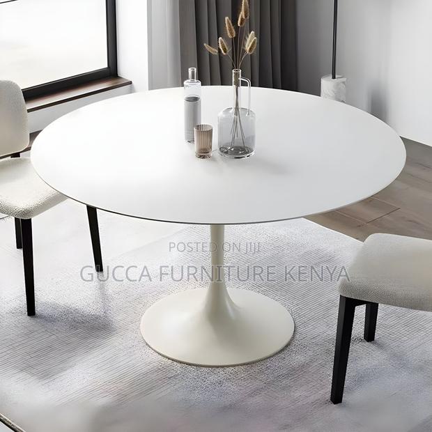 Dining Tables:Marble White Circular Tulip Dining Home Table - thumbnail 6