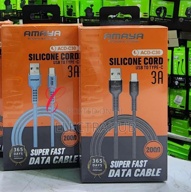 Amaya Acd-C30 *2M* 3A Silicone Type C USB Cable