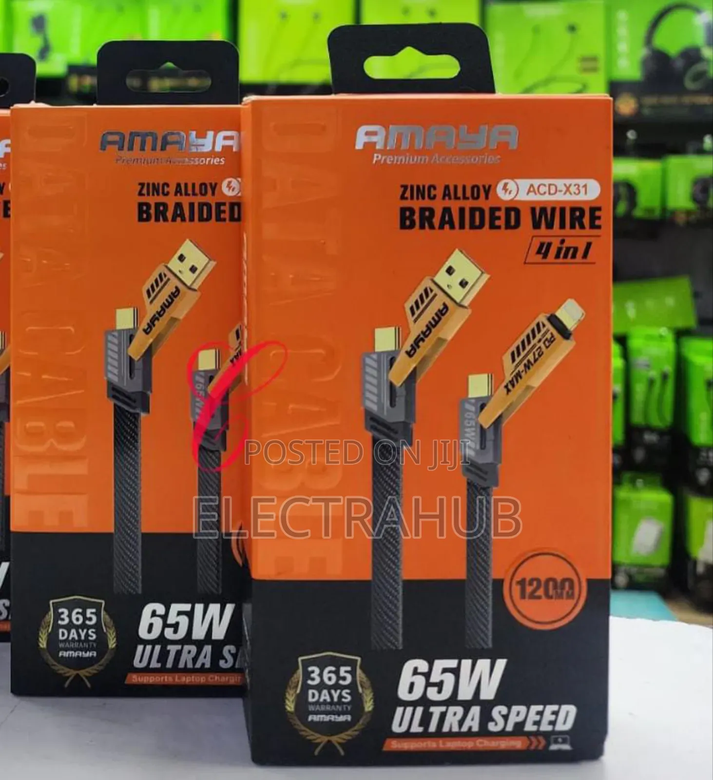 Amaya Acd-X31 65w 4-in-1 Braided New Sealed Cable