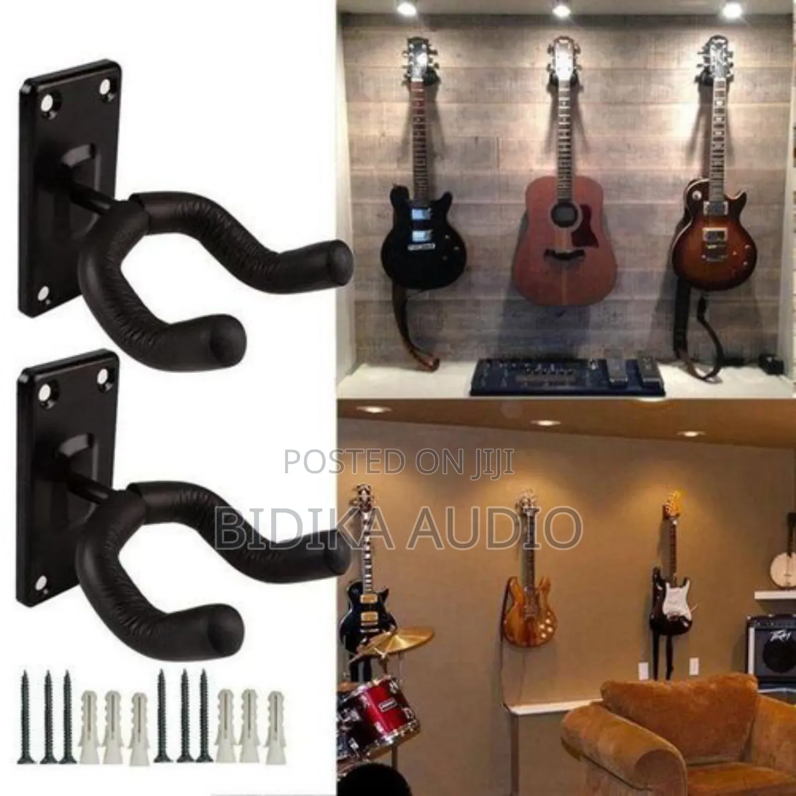 Guitar Hanger Hook Wall Mount Non-Slip Holder Stand