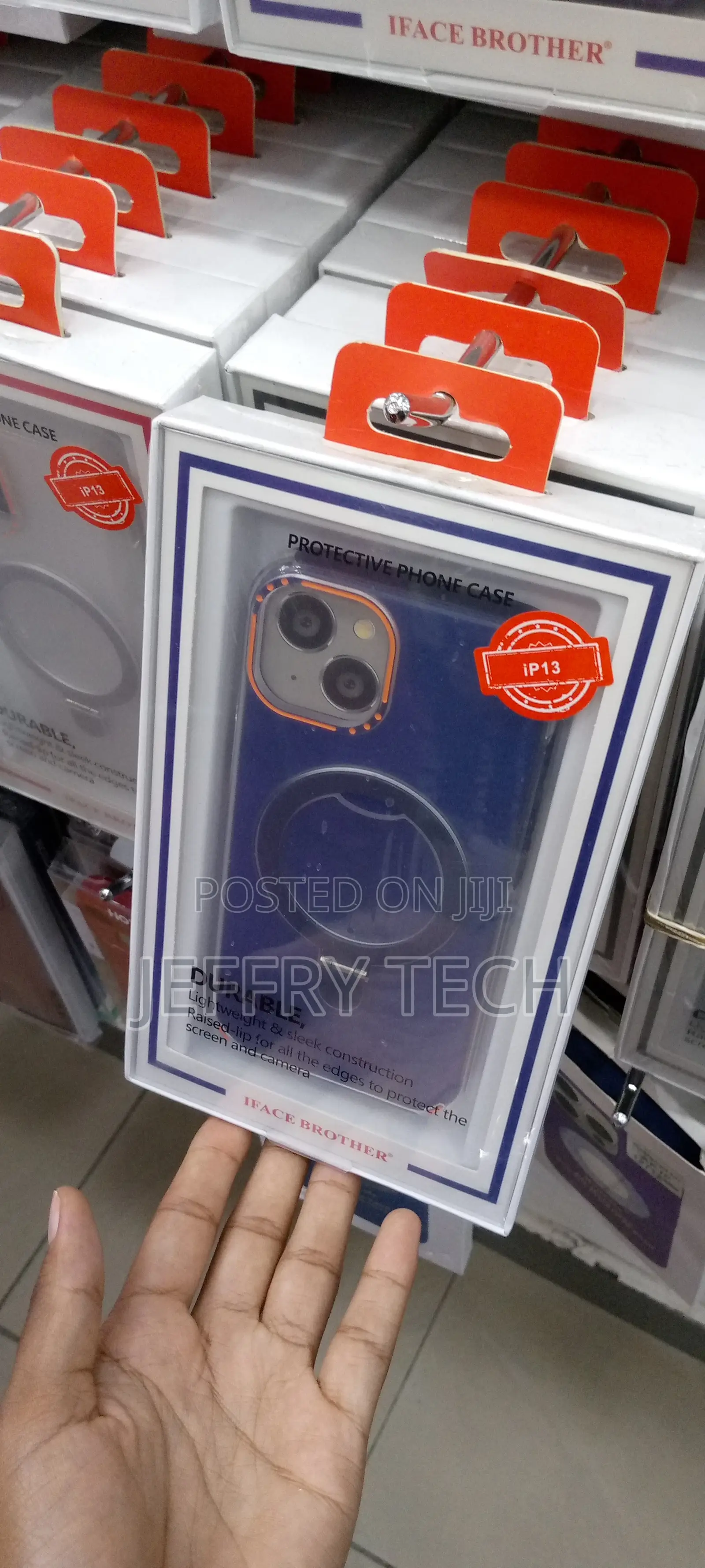 Invisible Magnetic Stand Case for iPhone 13 Slim Case-Blue