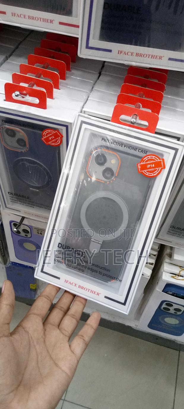 360° Invisible Magnetic Stand Clear Phone Case for iPhone 14 - thumbnail 2