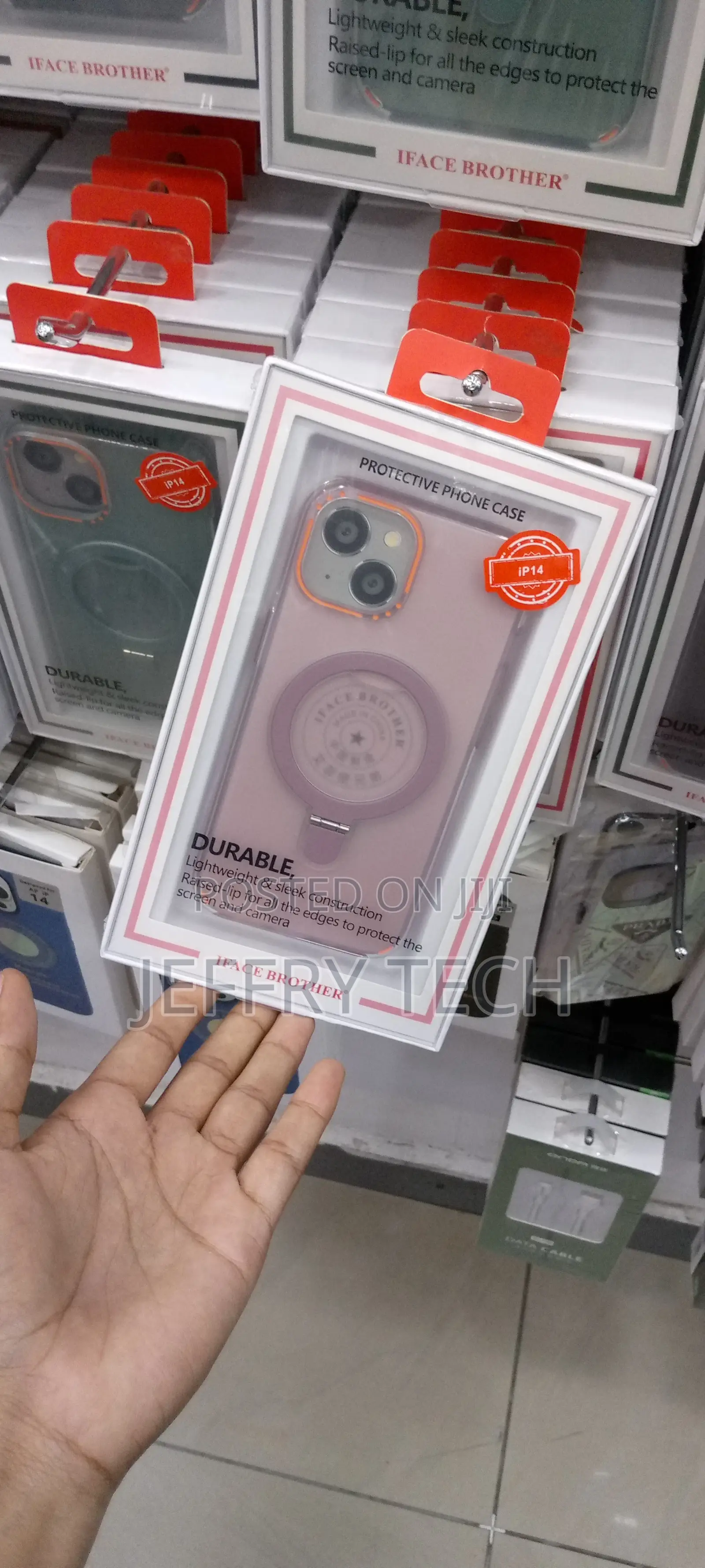 360° Invisible Magnetic Stand Phone Case for iPhone 14 Pink
