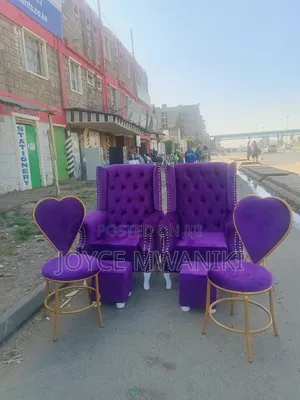 2 Pedicure Seats and 2 Love Seats, Purple 