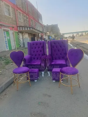 2 Pedicure Seats and 2 Love Seats, Purple 