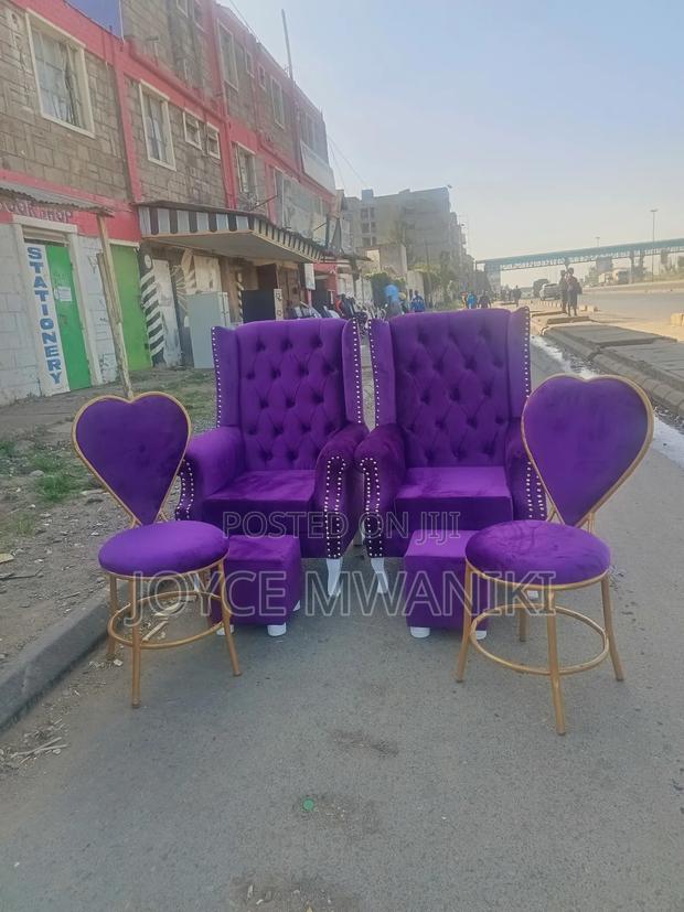 2 Pedicure Seats and 2 Love Seats, Purple - thumbnail 3