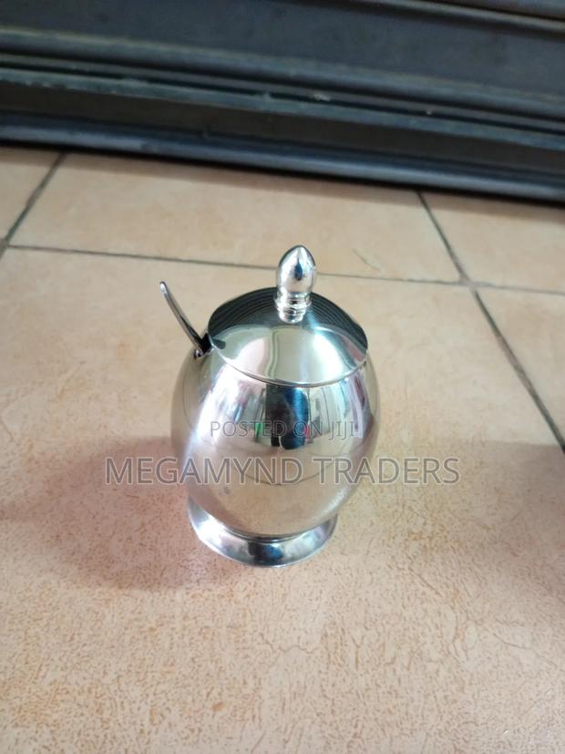 Stainless Steel Sugar Dish/ Egg Shape Seasoning Pot