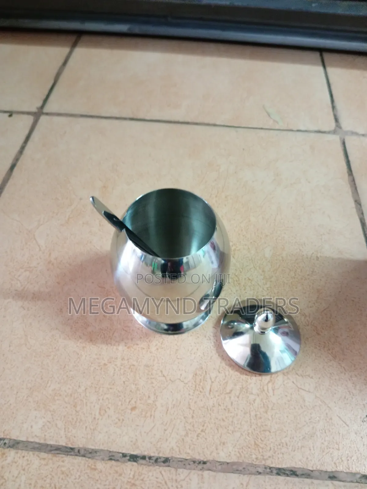 Stainless Steel Sugar Dish/ Egg Shape Seasoning Pot
