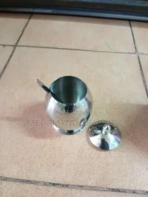 Stainless Steel Sugar Dish/ Egg Shape Seasoning Pot