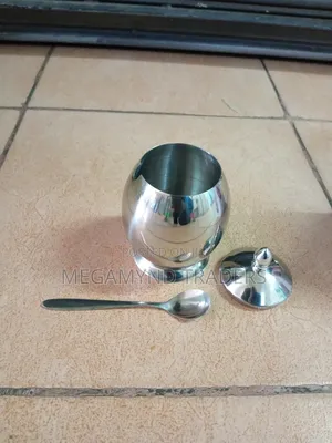 Stainless Steel Sugar Dish/ Egg Shape Seasoning Pot