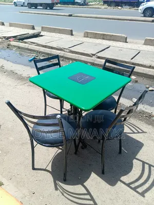 Flat Chairs Set for Restaurant.Green/ Black