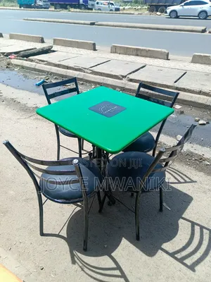 Flat Chairs Set for Restaurant.Green/ Black