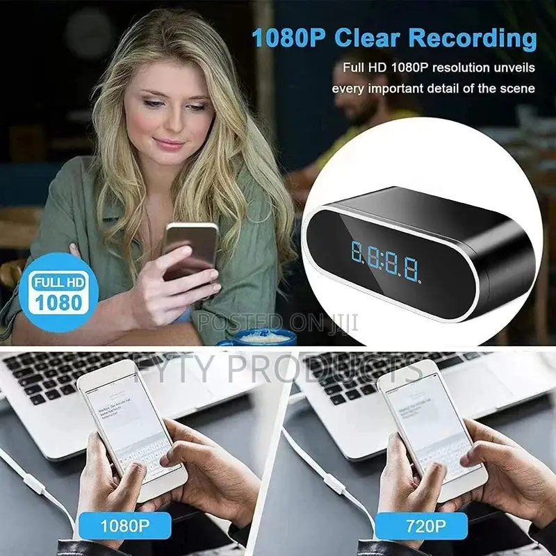 Wifi Security IP Camera 140 Degree Wide Angle Smart Clock