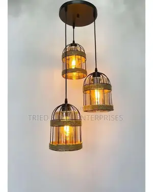 Vintage 3 in 1 Glass Pendant Hanging Light Jn9yg