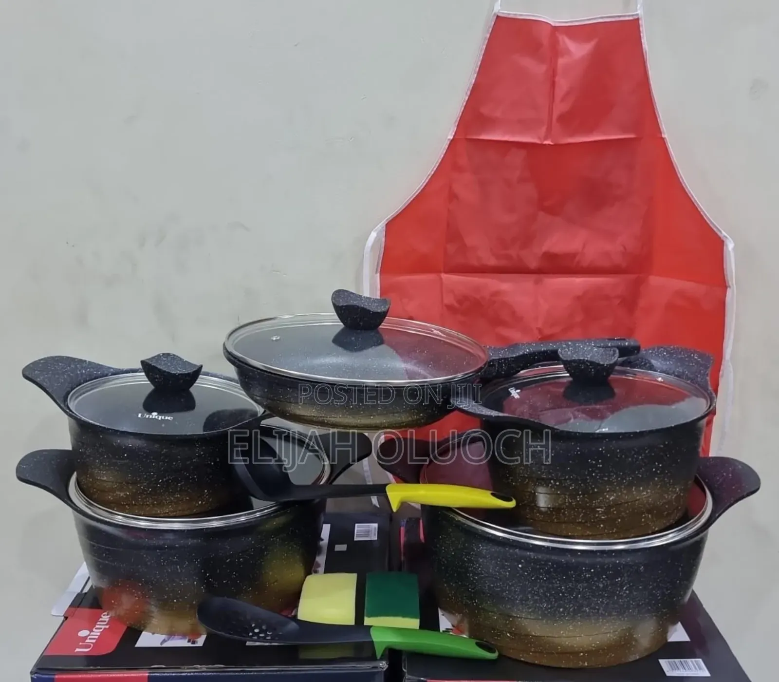 Unique 15pc Multi Angle Heavy Granite Cookware Set
