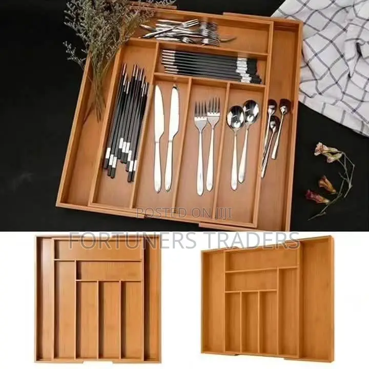 Multifunctional Bamboo Drawer Organizer