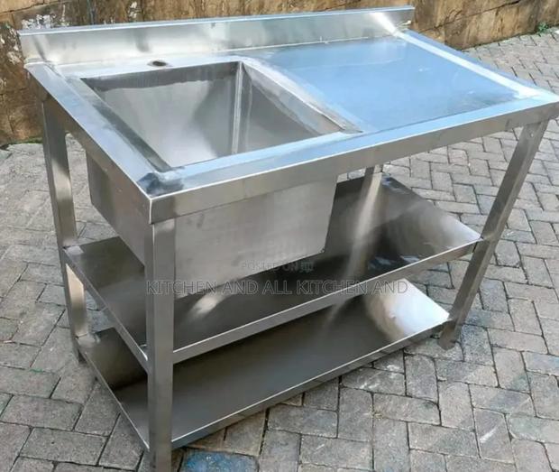 Hand Wash Sink With Double Undershelf - main view