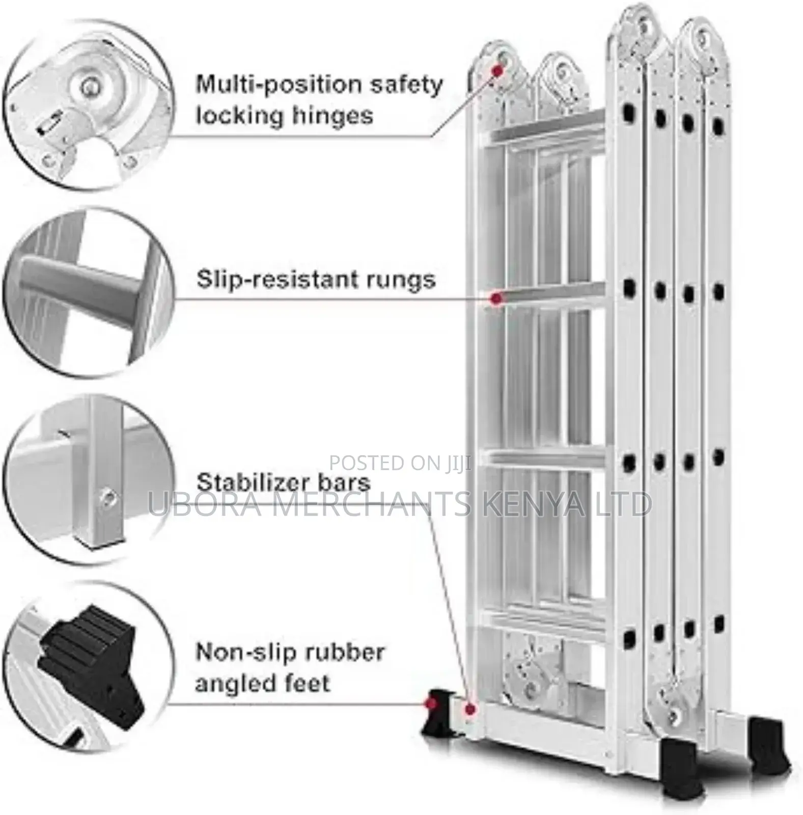 Foldable and Adjustable Ladder 4×8, 32ft