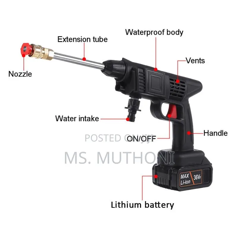 Easy to Use Wireless High Pressure Car Wash Water Gun