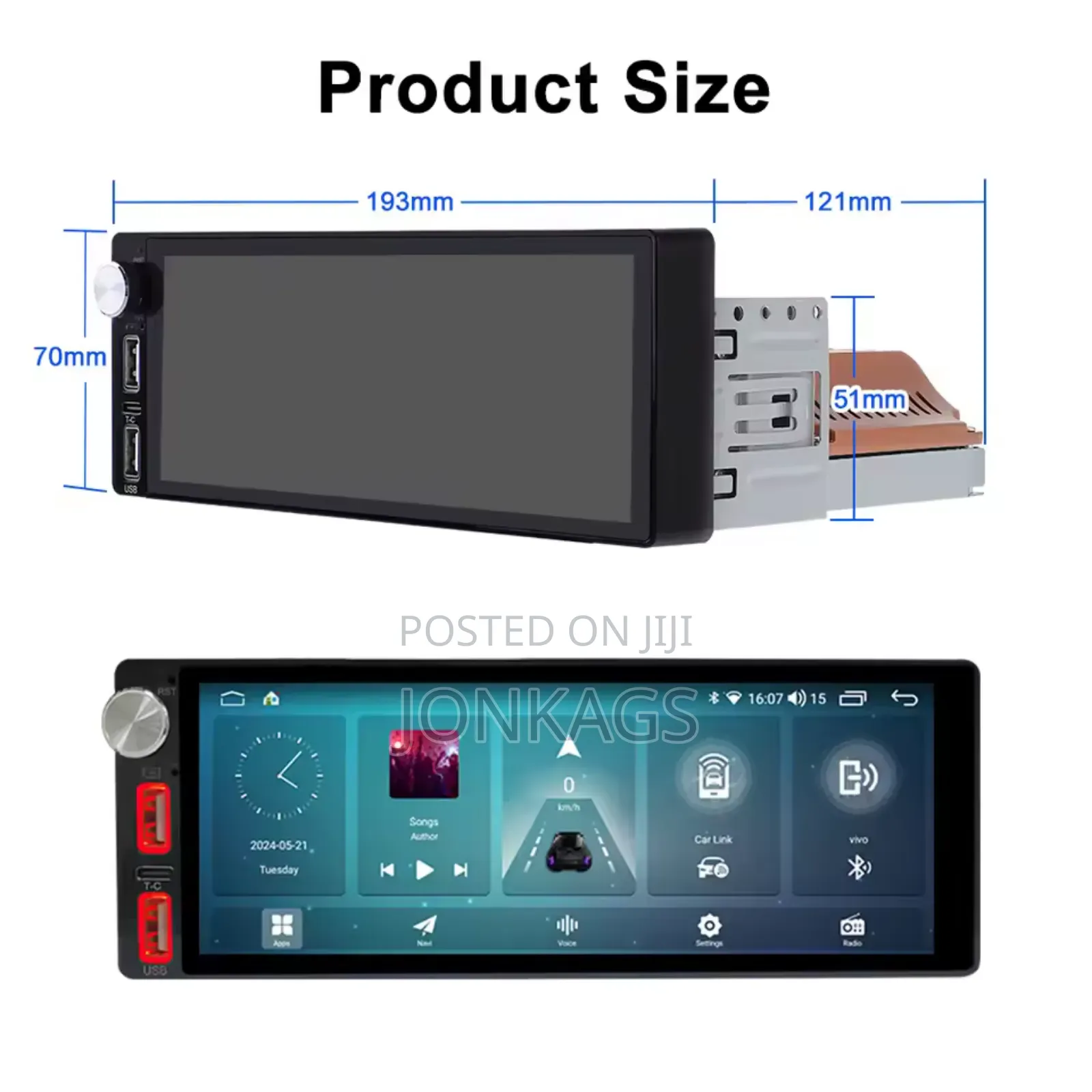Universal Android Single Din Car Stereo