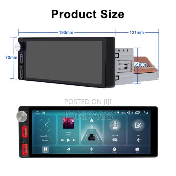 Universal Android Single Din Car Stereo - thumbnail 6