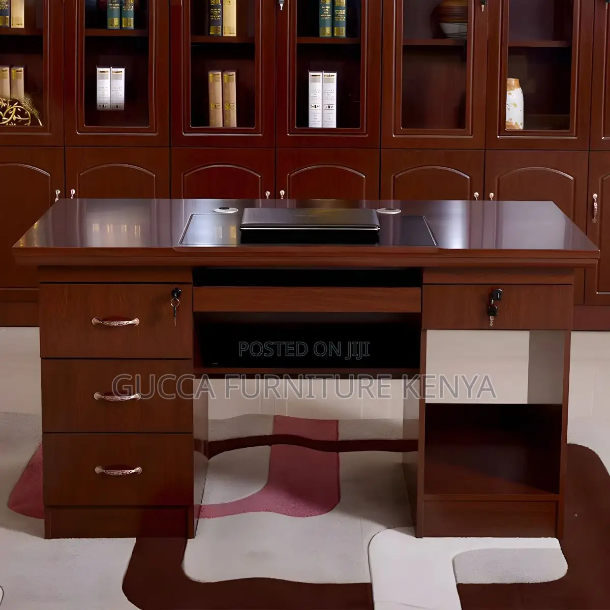 Office Tables:120cm Executive Heritage Brown Office Desk