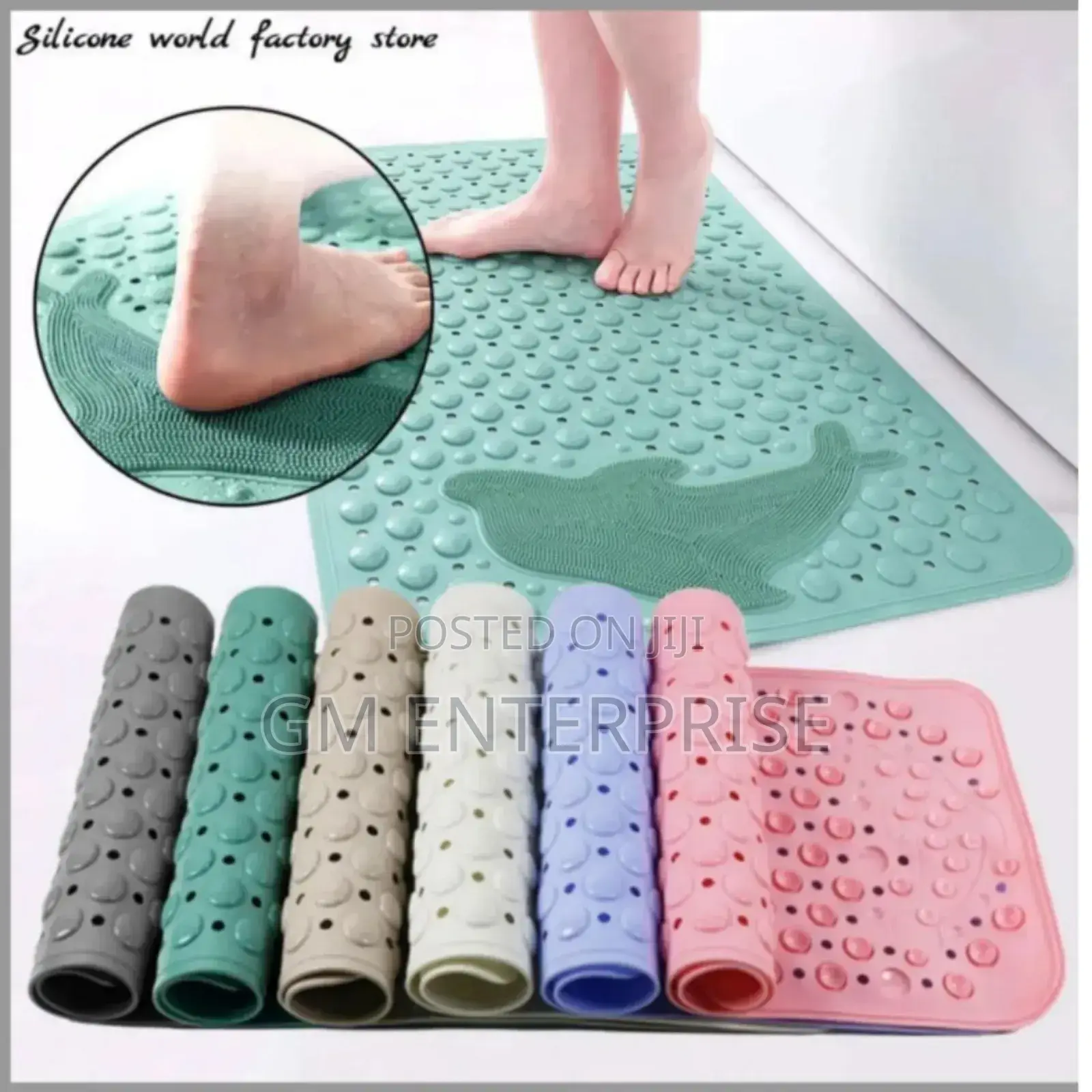 Bathroom Anti Slip Mat With Dolphins Lazy Scrubber