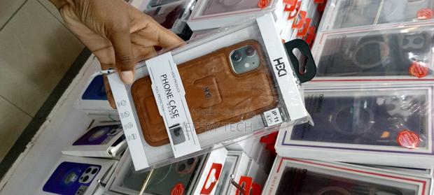iPhone 11 Leather Adjustable Wristband Strap Case-Brown - thumbnail 2