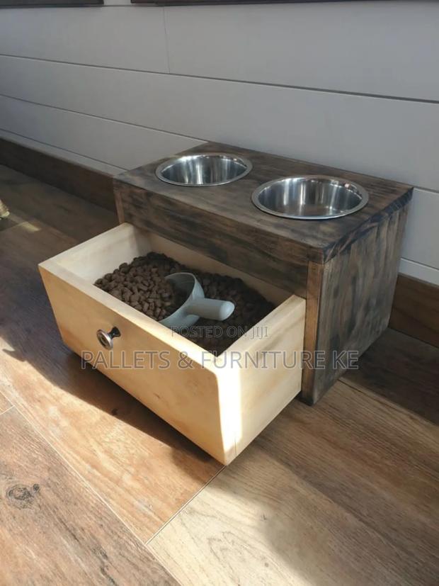 Dog Bowl Stand With A Drawer - main view