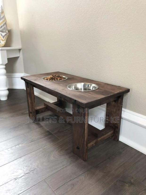 Wooden Dog Bowl Stand