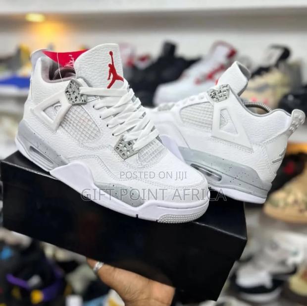 Air Jordan 4 Leather Retro Oreo Sneakers - main view