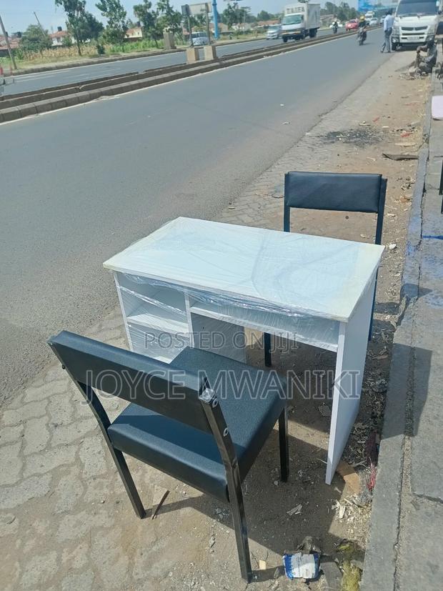 Manicure Set, Black Chairs, White Board Table - main view