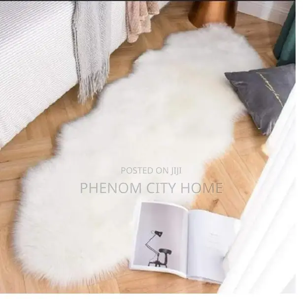 Grey Faux Fur Decor Bedside Mats Available
