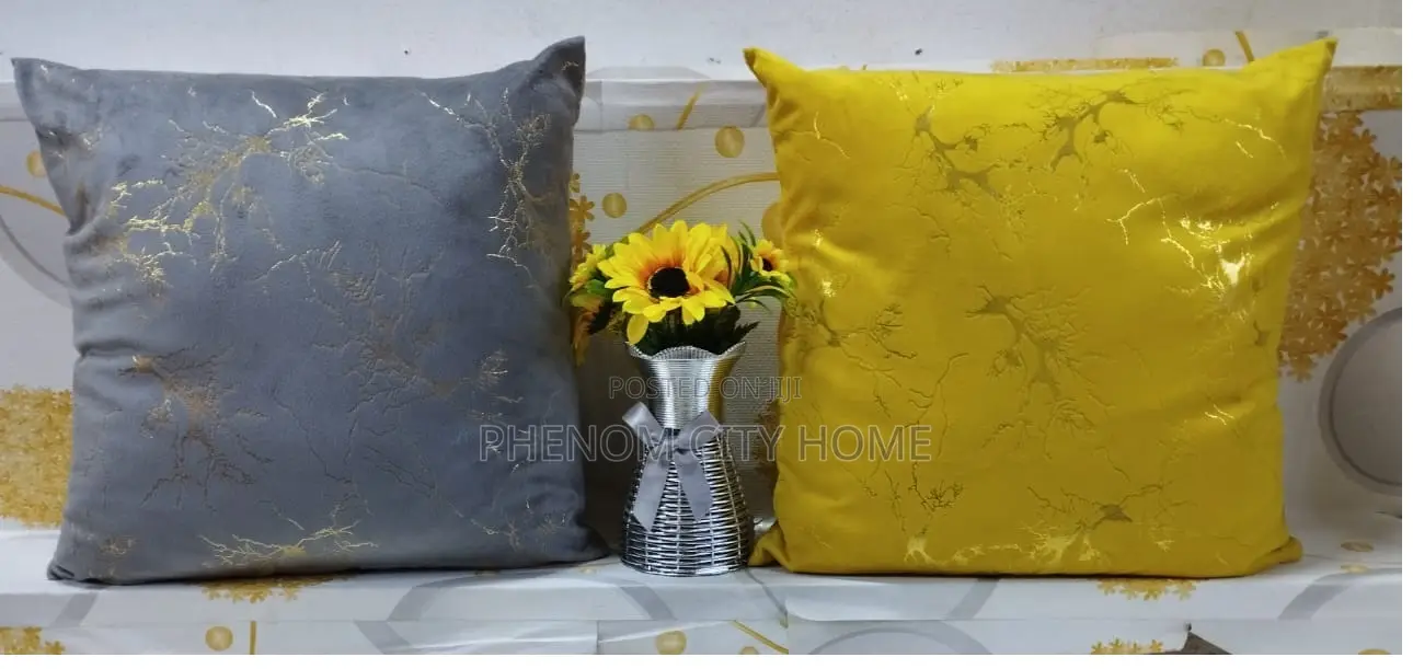 Grey And Mustard Plain Throwpillow Covers Available