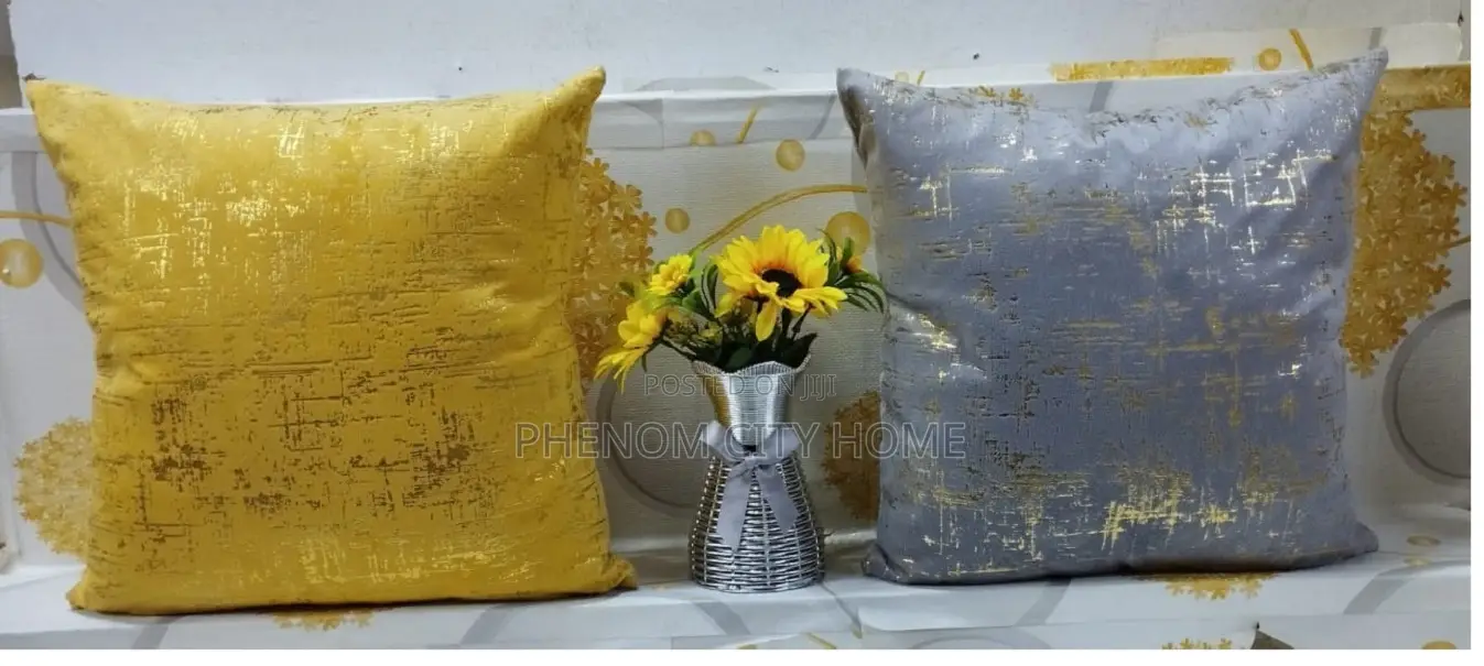 Grey And Mustard Plain Throwpillow Covers Available