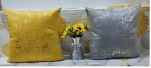 Grey And Mustard Plain Throwpillow Covers Available