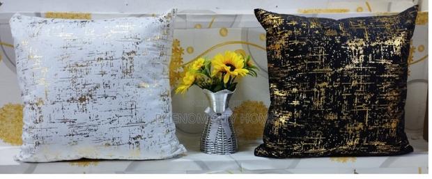 Black And White Plain With Gold Touch Throwpillow Cases
