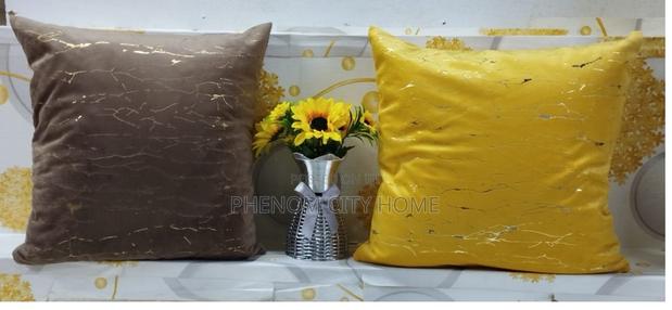White and Black Decor Pillows With Gold Patcjes - thumbnail 2