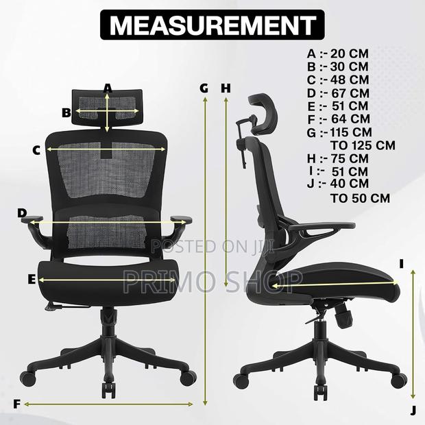 Office Seat; Perfect Mesh High Back Office Chair - thumbnail 7