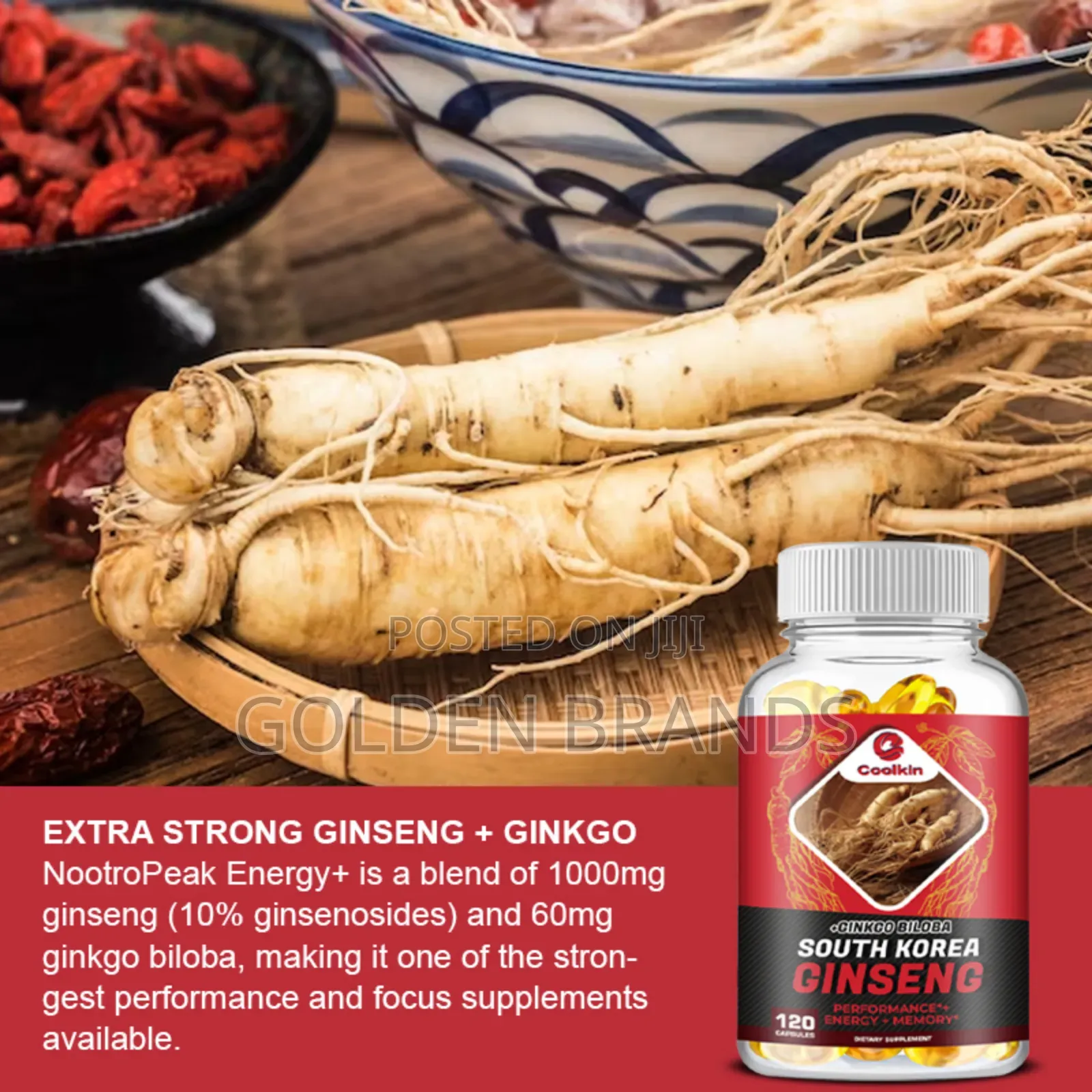 Extra Strong Korean Ginseng + Ginkgo Biloba 120 PCS