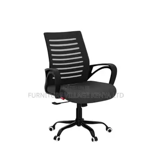 Office Chair: Mid-Back Swivel Black Computer Chair