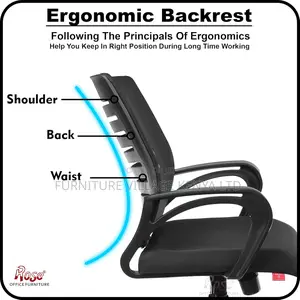 Office Chair: Mid-Back Swivel Black Computer Chair