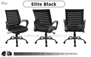 Office Chair: Mid-Back Swivel Black Computer Chair