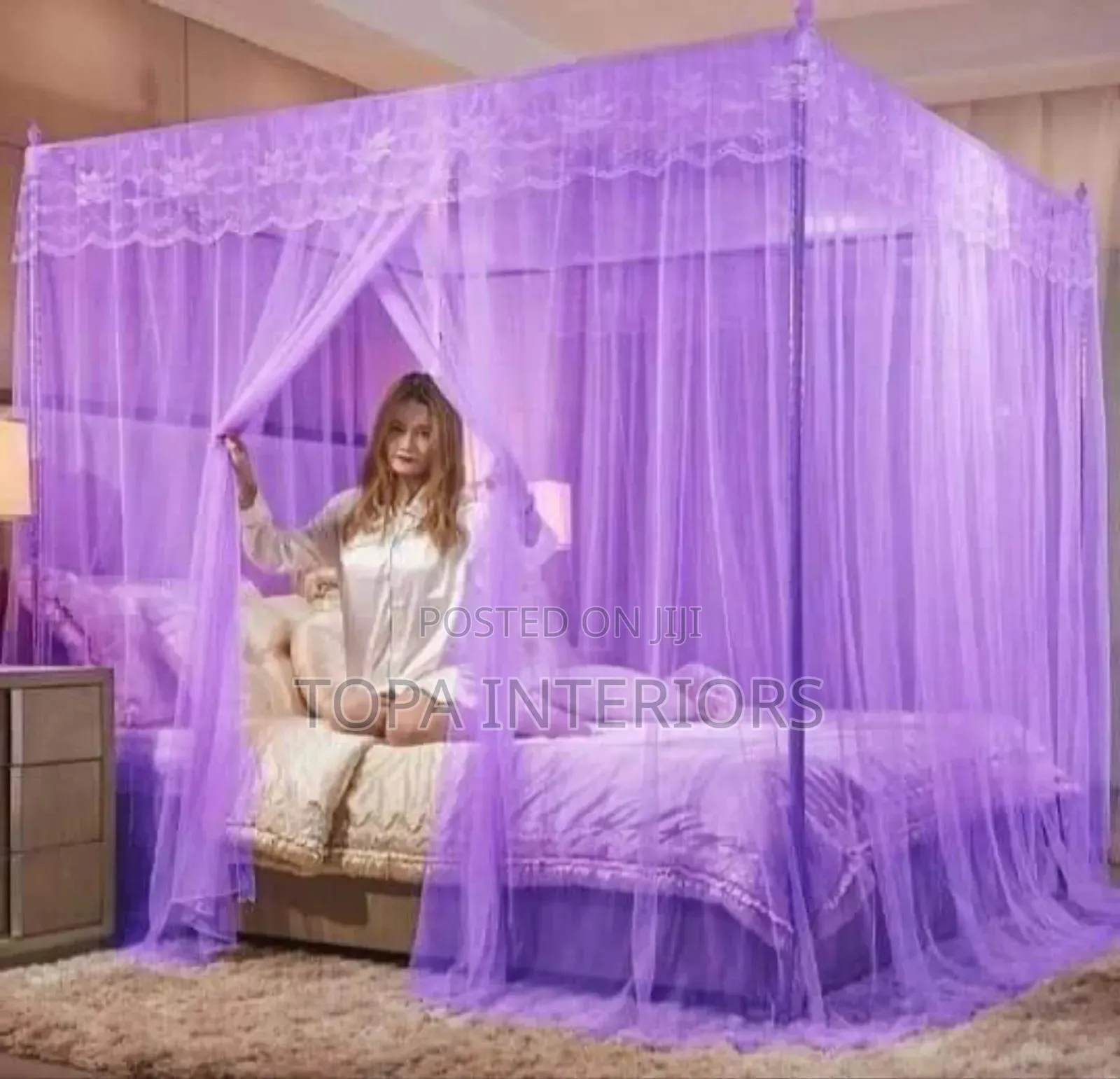 Easy to Assemble Bed Mosquito Nets With Metallic Tube Stands